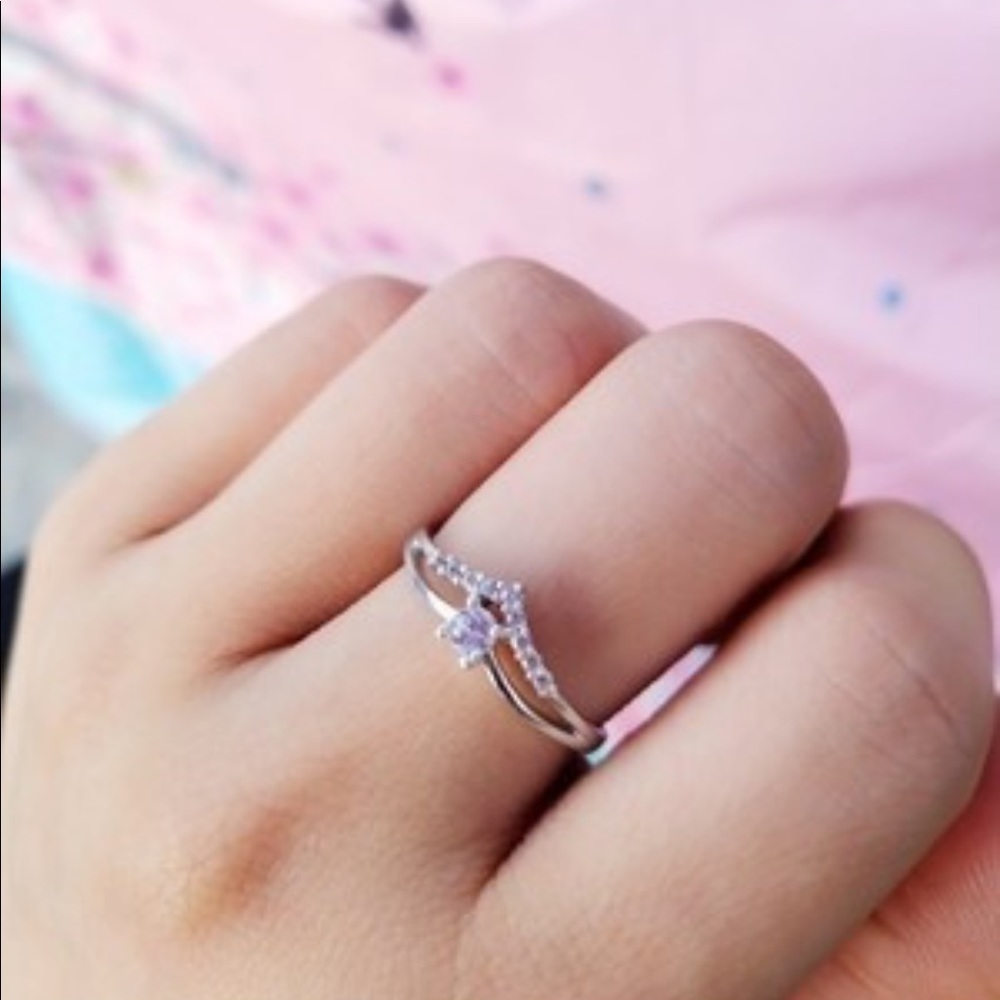 STERLING SILVER PERFECT PRINCESS RING SIZE 5.5 - Picture 4 of 8
